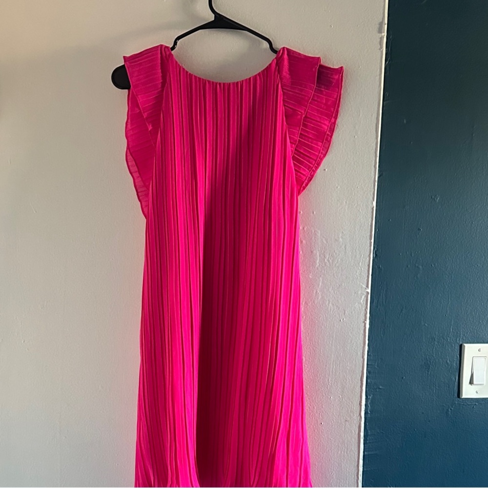 NAK Fuchsia Ruffle Sleeve Dress